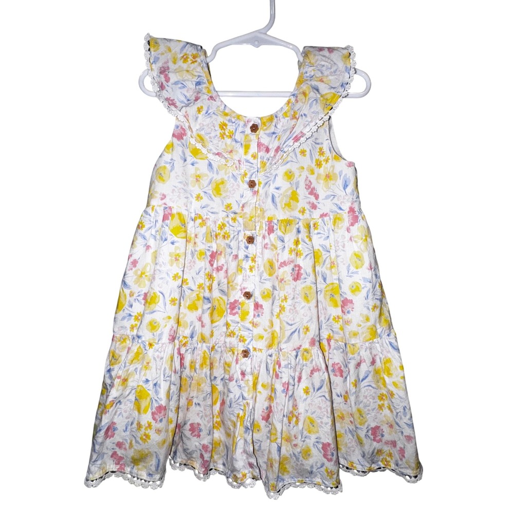 Tommy Bahama Kids Floral Tiered Button Front Dress Girls Size 6